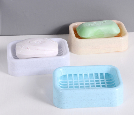 肥皂盒壁挂式沥水免打孔家用带盖卫生间不积水双格放香皂盒置物架