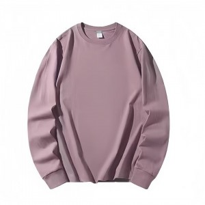 重磅纯棉长袖t恤春秋圆领宽松百搭打底衫男女基础款